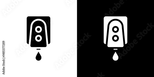 Electrical soap box icon flat vectors set. black and white