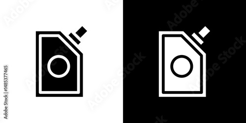 Doy pack pouch icon flat vectors set. black and white