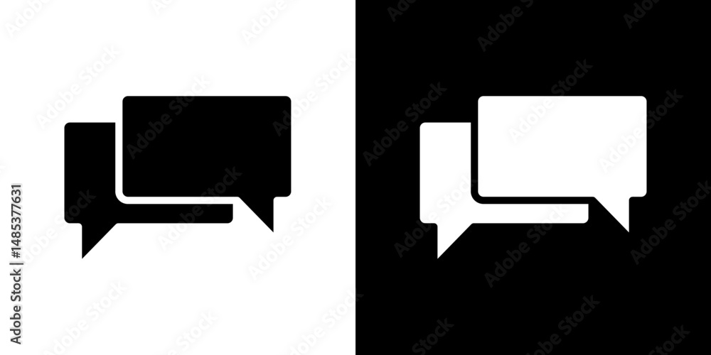 Fototapeta premium Discussion icon flat vectors set. black and white