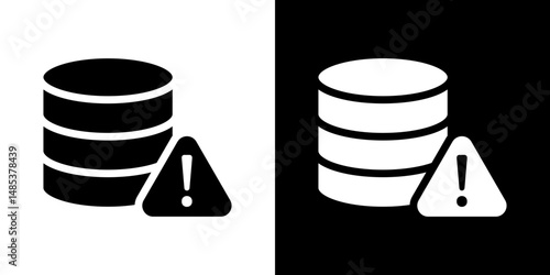 Data loss icon flat vectors set. black and white