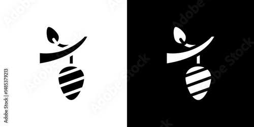 Cocoon icon flat vectors set. black and white