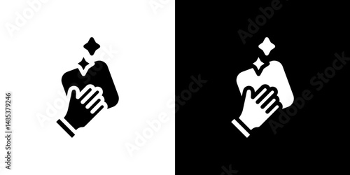 Clean icon flat vectors set. black and white