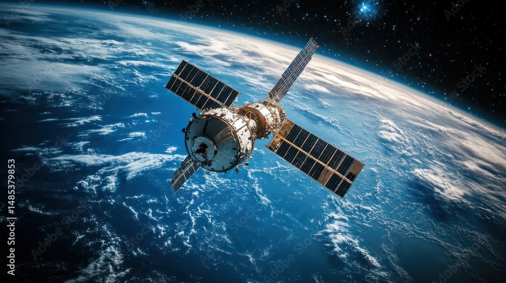 Fototapeta premium Space station orbiting Earth