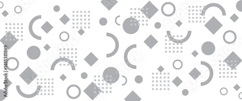 Vector abstract seamless and geometric pattern of squares and wavy lines