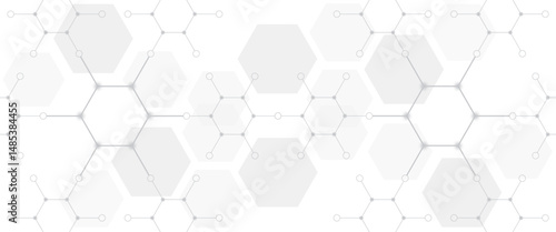 Vector modern grey hexagons futuristic science technology 
