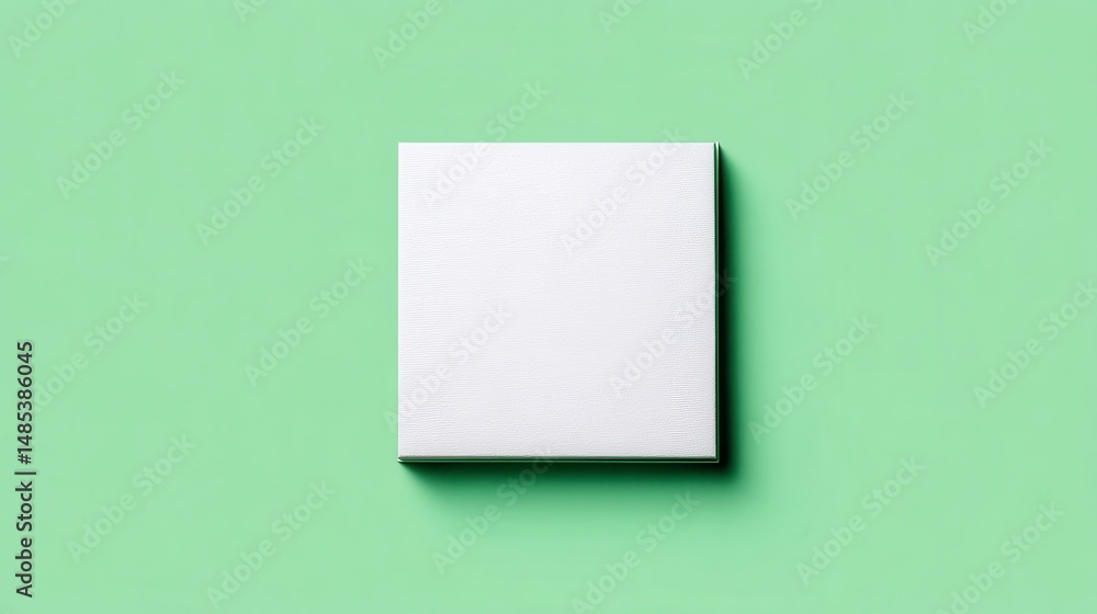 Blank Square Frame on Green Pastel Surface Blank Square Frame on Green Pastel Surface