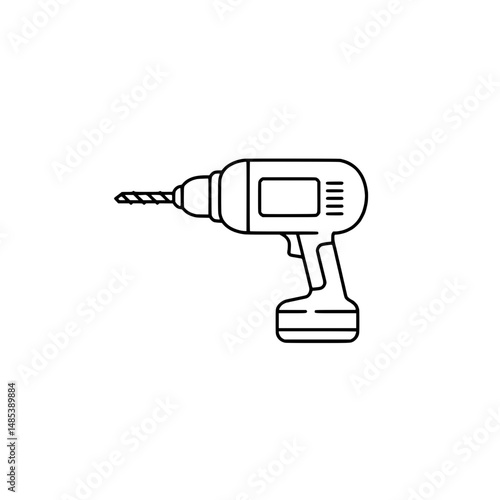 Drill icon representing concepts of tools and home improvement