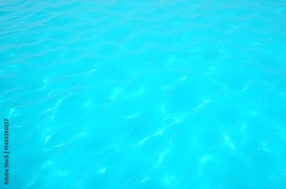 Obraz premium Blue Pool Illustration A sparkling pool stretches towards a modern house, bathed in warm sunlight,generative ai