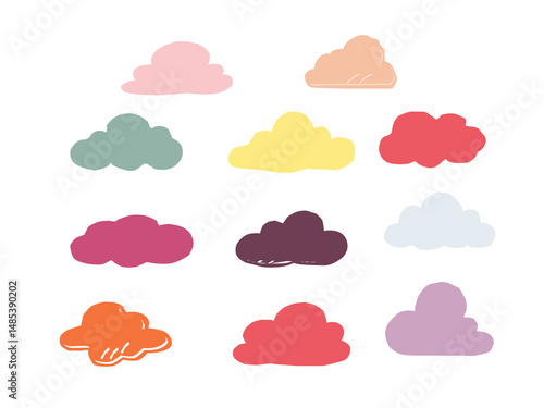 set of clouds.set of clouds icons. Vector illustration of clouds.set of colorful clouds.weather icon set. Set of weather icons.clouds computing concept. Cloud computing icon. clouds pattern background