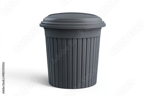 Wallpaper Mural Gray plastic trash can with lid (1) Torontodigital.ca