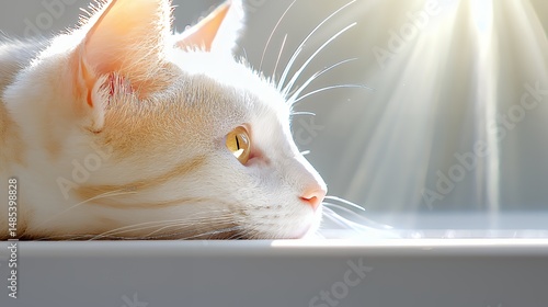 Cat Looking Towards Sunlight