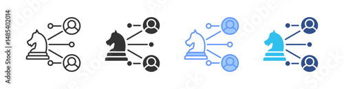 Outbound Strategy Multi Style Icon Set Vector 