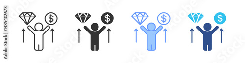 Value Proposition Multi Style Icon Set Vector 