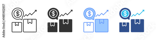 Upselling Multi Style Icon Set Vector 