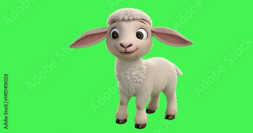 : green screen animation cute little sheep