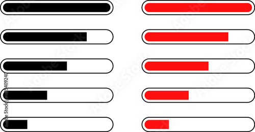 Loading icon set. infographic icon. downloading bar. loader or preloader. load or Upload. Retro Progress Bars. Download progress
