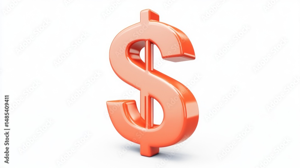 Obraz premium Orange dollar sign