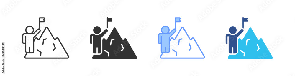 Challenge Multi Style Icon Set Vector Challenge Multi Style Icon Set Vector