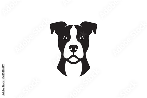 dog  silhouette with a simple, understated design set against a white background