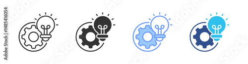 Development Multi Style Icon Set Vector 