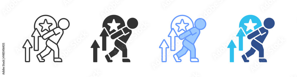 Fototapeta premium Personal Development Multi Style Icon Set Vector 