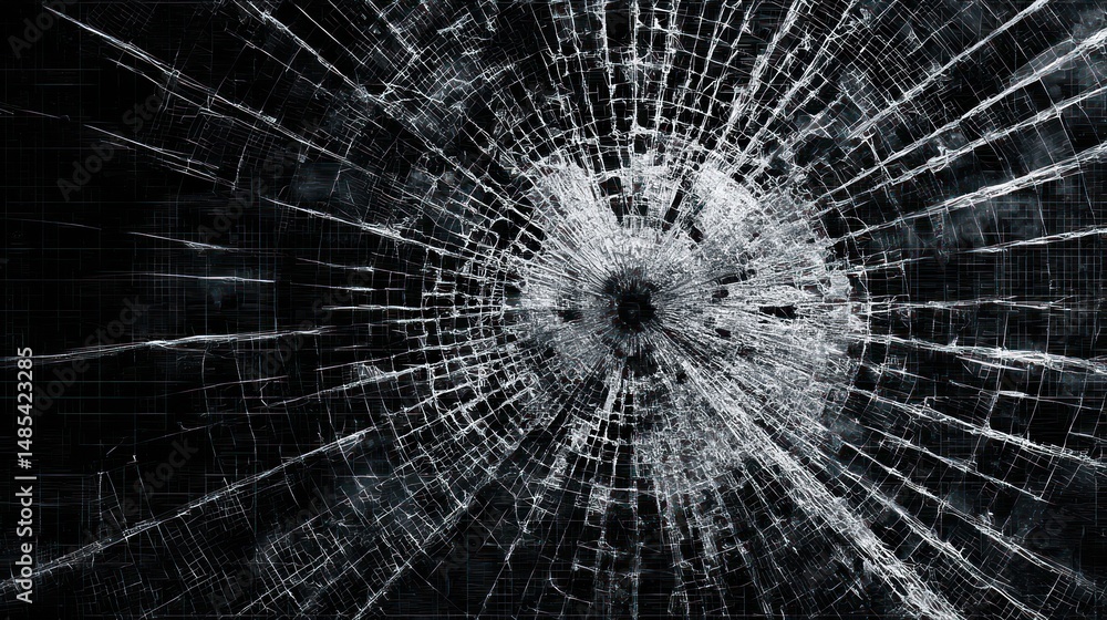 Fototapeta premium Shattered Glass: A Study in Fractured Surfaces