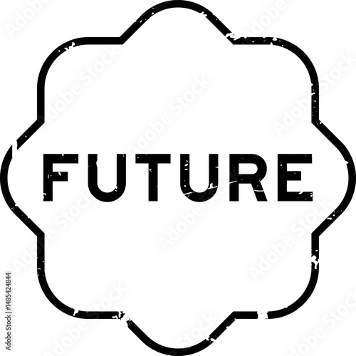 Grunge black future word rubber seal stamp on white background