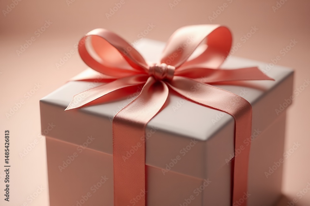 Obraz premium Gift-box-with-ribbon-present-wrapped-celebration-holiday-surprise-present-stock-photo