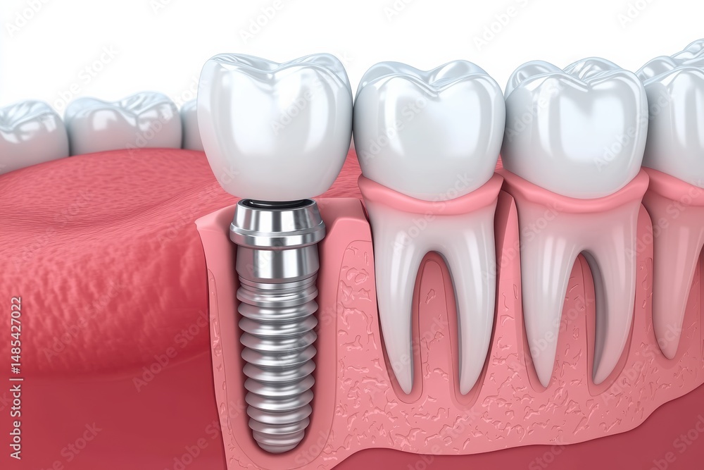 Dental implant installation process showcasing teeth and gums in a clinical setting Dental implant installation process showcasing teeth and gums in a clinical setting