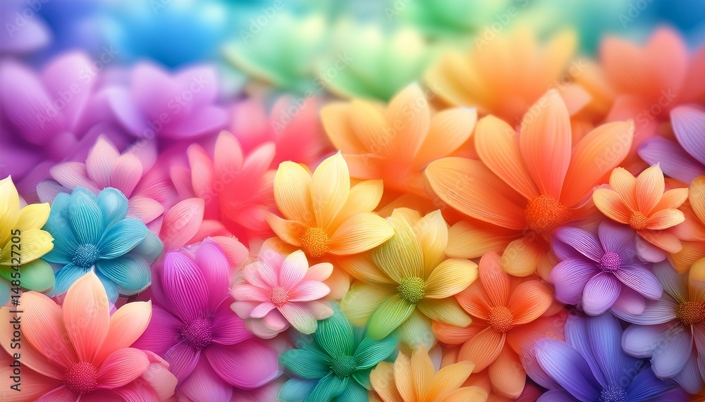 Obraz premium colorful flowers made with gradient for background abstract texture soft and blurred style postcard