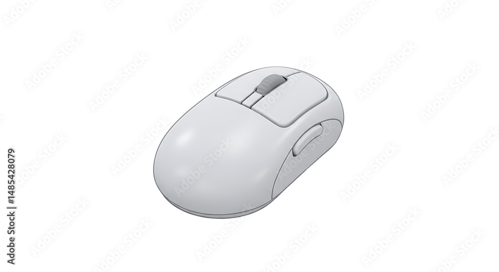 White Computer Mouse with Scroll Wheel White Computer Mouse with Scroll Wheel