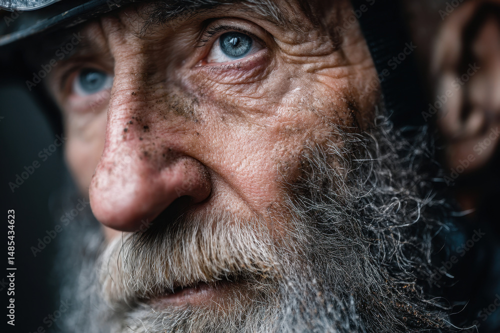 Obraz premium Bearded man wearing a hat.