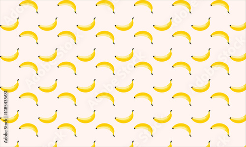 Seamless banana pattern on a light background. Repeating yellow fruit design ideal for textiles, packaging, backgrounds, or tropical-themed creative projects.