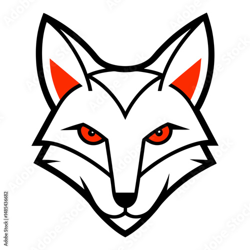 outline of a fox head with sharp eyes