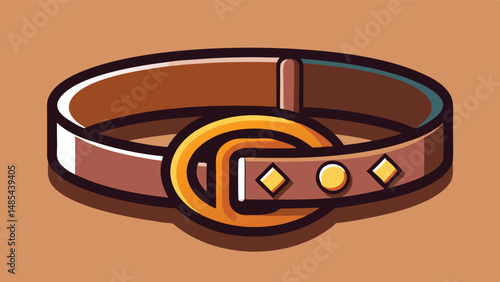 Stylish leather belt with golden buckle and decorative studs designed for modern apparel and fashion accessories suitable for casual or formal occasions