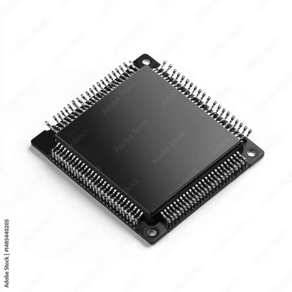 Isolated Micro Chip on Clean Background. Essential Component in Modern Electronics with Abstract Binary Design Isolated Micro Chip on Clean Background. Essential Component in Modern Electronics with Abstract Binary Design