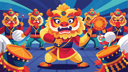 Colorful dragon dance performance featuring performers in vibrant costumes celebrating tradition in a festive outdoor setting