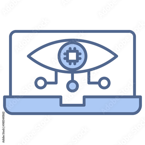 Computer Vision Blue Icon