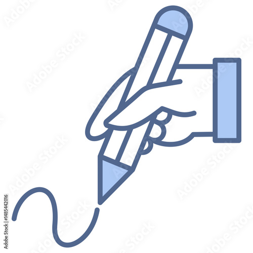 Handwriting Recognition Blue Icon