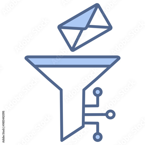 Spam Filtering Blue Icon