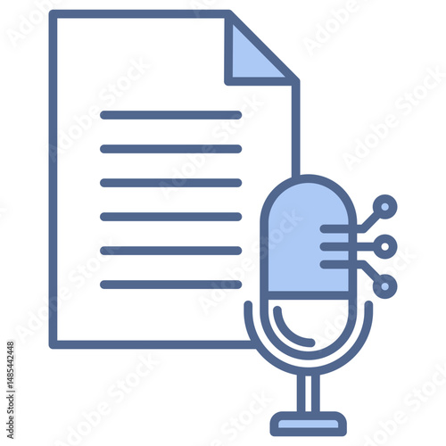 Speech Synthesis Blue Icon