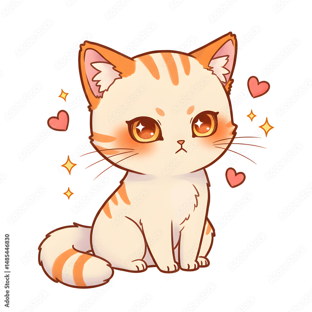 Obraz premium Tail-Up Orange Kitten