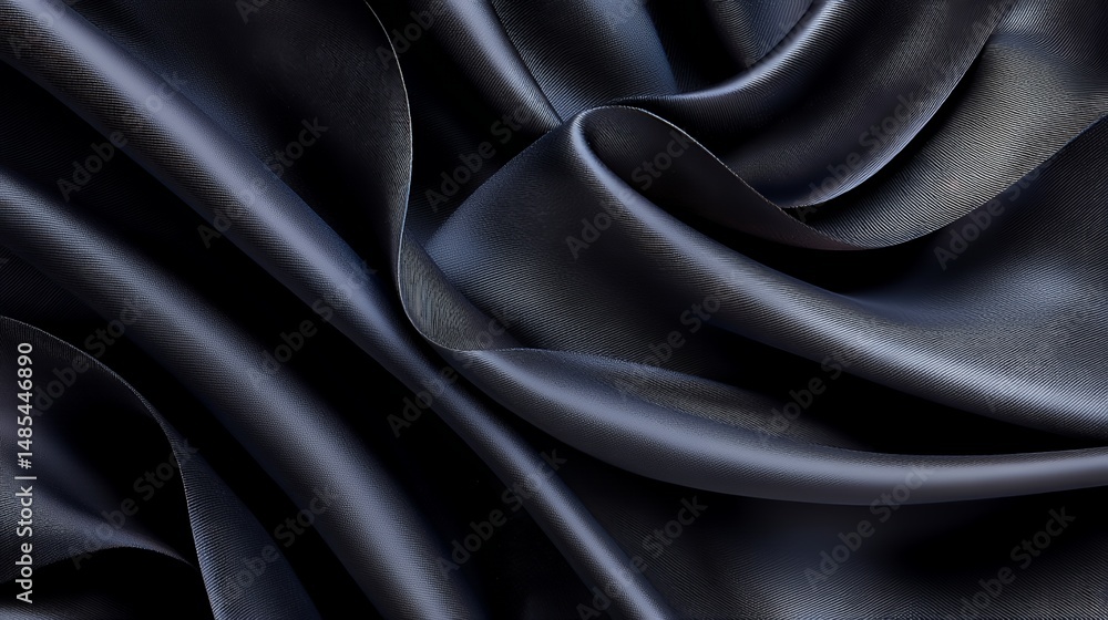 Fototapeta premium Dark Silk Fabric Close-up