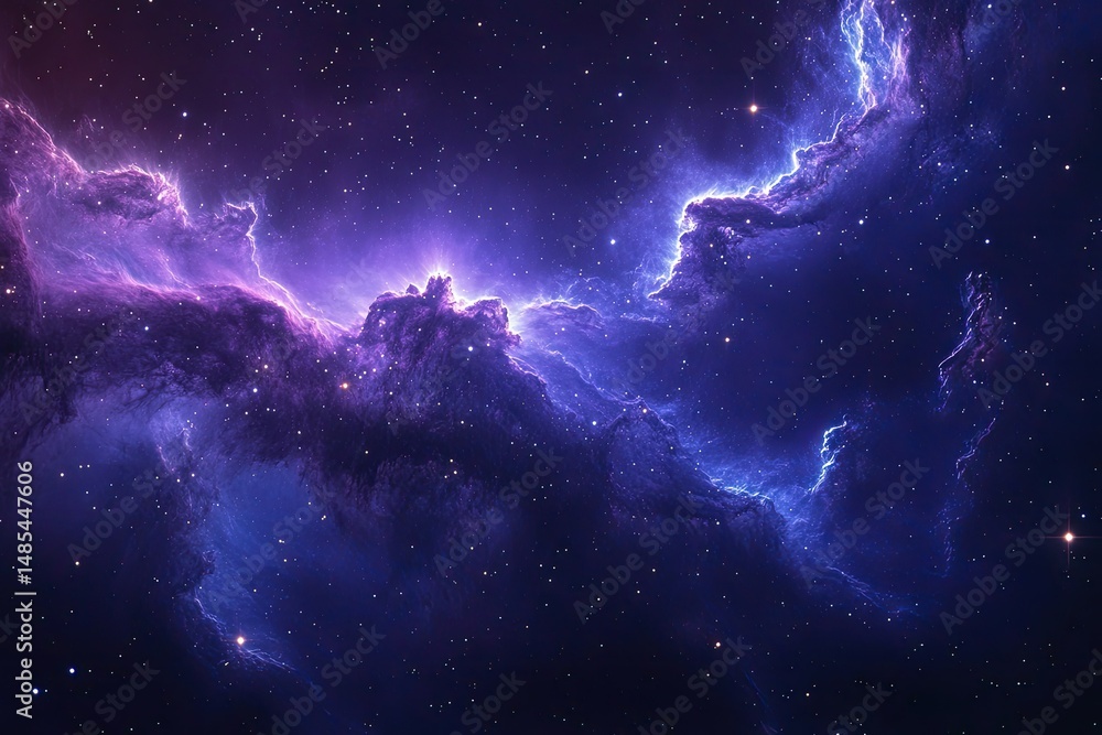 Obraz premium Cosmic nebulae swirl in vibrant hues