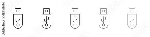 usb drive icon symbol pictogram. stroke designs.