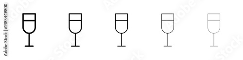Wine glass icon symbol pictogram. stroke designs.