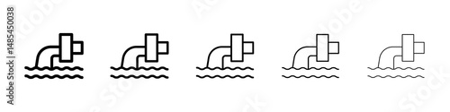 Waste water icon symbol pictogram. stroke designs.