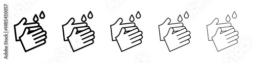 Wash hands icon symbol pictogram. stroke designs.