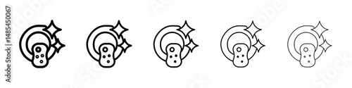 Washing dishes icon symbol pictogram. stroke designs.
