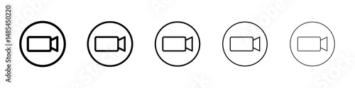 Video call icon symbol pictogram. stroke designs.